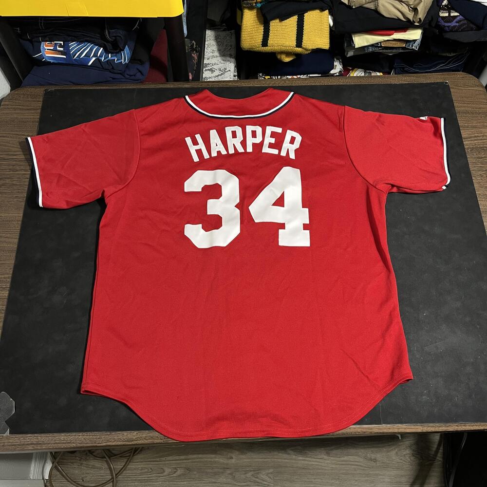 Bryce Harper Jersey Washington Nationals Men Vintage MLB Baseball 34 Majestic